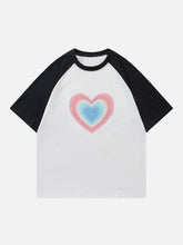 T-Shirt mit Farbverlauf und Herz-Print